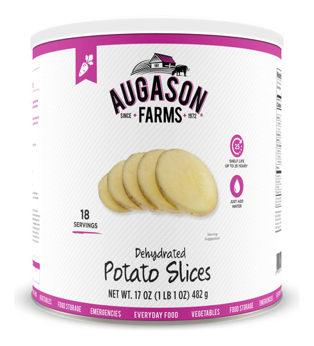 Augason Farms Rebanadas De Patatas Deshidratadas 1 Libra.