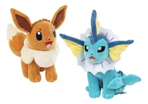 Comprar Peluche Pokemon Jazwares Eevee Y Vaporeon 20x20x12.7cm