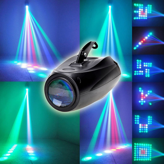 luz activada por sonido con mando a distancia para Halloween efectos de iluminación luces de fiesta DMX512 bar Foco LED de escenario con 7 luces LED para DJ RGBW flash Navidad discoteca 