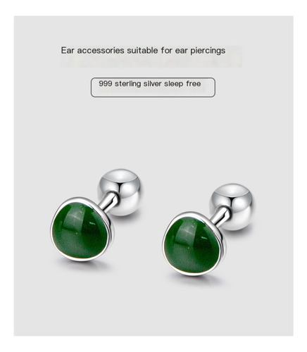 Pendientes S999 De Plata Pura Con Forma De Aguacate, Un Esti