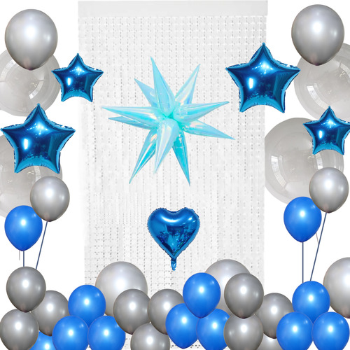 Combo Globos Dia Del Padre Kit Deco Festejo Papá Azul Plata Azul Día Del Padre
