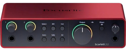 Interface de áudio Focusrite Scarlett 2i2 Studio USB-c de 4ª geração, cor vermelha