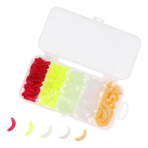 5 X 5x125 Uds Señuelo De Pesca Larva Cebos Suaves 5 Piezas