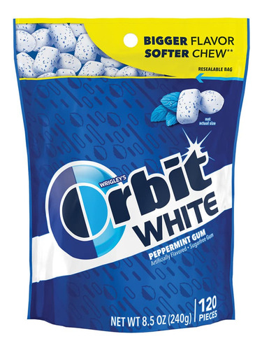 Orbit Gum White Peppermint - Goma De Mascar Sin Azcar, Bolsa