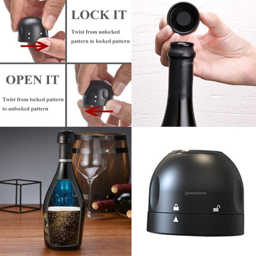 2 Práctico Tapón De Champán De Silicona Botella De Vino