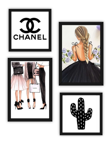 Kit 4 Quadros Decorativos Tumblr Girls Power 