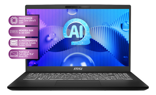 Laptop Msi Modern 15 H Ai Core Ultra 5 16gb 512gb + Mouse
