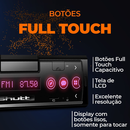 Som Automotivo Shutt Smart Usb Bluetooth Rca Sd Receiver