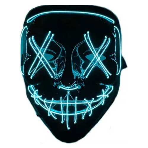 Mascara C/ Led Neon The Purge Carnaval Halloween Rave Full