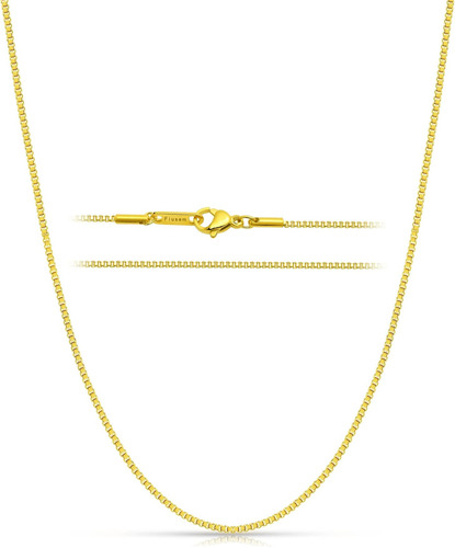 Cadena De Oro Fiusem Para Mujer, Cadena De Collar De 1,2 Mm,