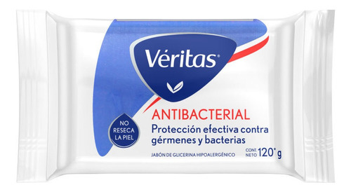 Veritas Jabon Barra Glicerina Antibacterial 120 Grs X Unid