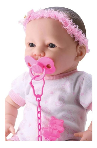 Boneca Bebê Menina Estilo Reborn Faz Xixi C/ Chupeta Newborn