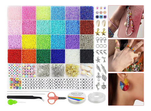Kit Para Hacer Pulseras De Mostacillas 2mm 17000uds