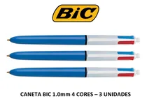 Comprar Caneta Esferográfica Bic 4 Cores Retrátil 1.0mm Com 3 Unid. Cor da tinta Colorida Cor do exterior Azul e Branco