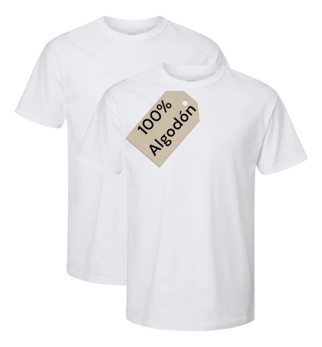 Playera Hombre 2pz Cuello Redondo Manga Corta 100% Algodon