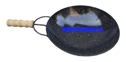 Imagen 3 de 4 de Sarten Wok Enlozada Con Mango De Madera 32 Cm Chapa Gruesa