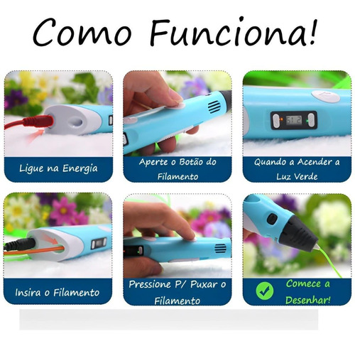 Caneta Impressora 3d Para Desenho E Profissional Kids