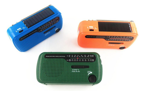 D Radio Solar De Manivela Radio Am/fm Con Linterna Led Para
