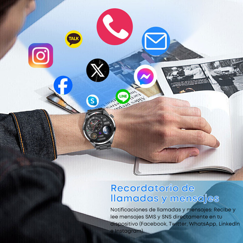 Smartwatch Reloj Inteligente Keluona Lt09 Pantalla 1.5 Y Correa De Acero Inoxidable