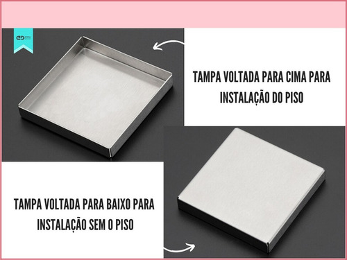 Ralo Invisível Inox Tampa Oculta Quadrado 10x10 Não É Pvc