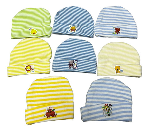 Set De 8 Gorro Para Bebe Recien Nacido