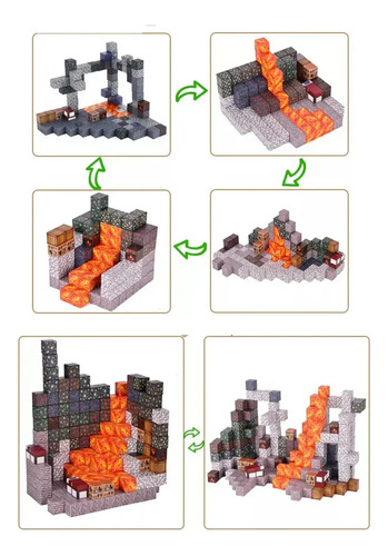 112pbloques De Construcciónmagnéticos Aleatorios D Minecraft
