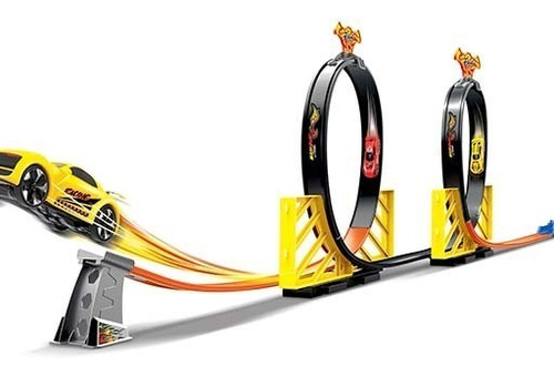 Pista De Carros Doble Looping 360° 2 Giros Y Salto