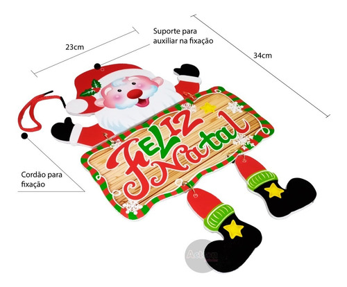 Imagem 3 de 4 de Enfeite De Porta Papai Noel