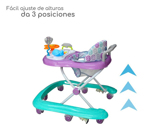 Andadera Caminadora D Bebe Upa Musical Llanta De Gel Lila Lila