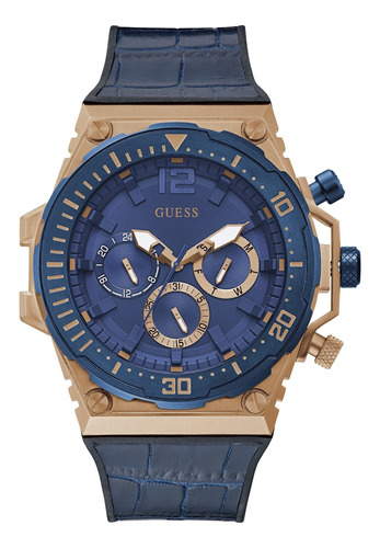 Reloj Hombre Guess Gw0326g1 Cuarzo Pulso Azul En Silicona