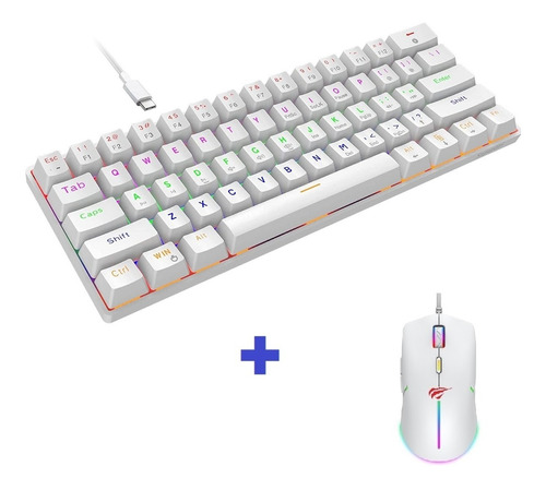 Teclado Gamer Mecanico Rgb + Mouse 2 En 1 Havit Kb867cm