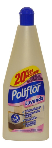 Autobrilho Poliflor Brilho das Pérolas marrom creme em garrafa para madeira 500 mL pacote x 12