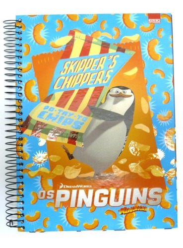 Caderno Pinguins De Madagascar 10 Matérias 200 Folhas Un