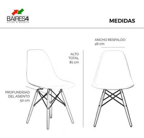 Imagen 6 de 7 de Pack X 4 Sillas Eames De Diseño Vintage | Contado