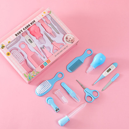 Set Aseo Para Bebes 10 Piezas Higiene Manicure Bebe Celeste