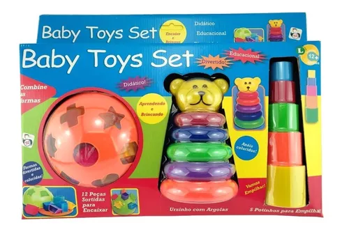 Jogo Educativo Baby Toys Set Encaixe 24 Peças Pica Pau 580