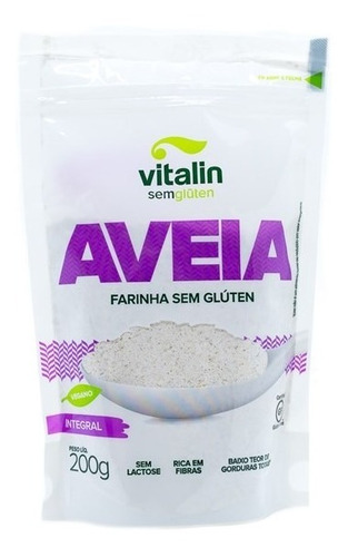 Aveia Farinha Sem Glúten Vegano Integral Vitalin 200 Grs.