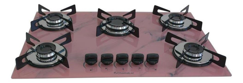 Fogão Cooktop Chapa 5bocas Ultra Chama 127/220v Marmo Rosa