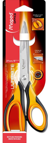 Tijera Maped Ultimate - 21 Cm Asimétrica Acero Inoxidable