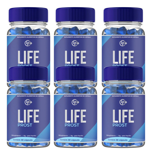 Kit 6 Potes Life Prost Natural Com 30 Cápsulas