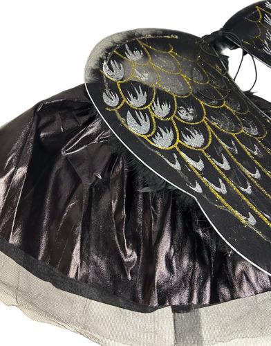 Set De Angel Negro Tutu Y Alas Con Plumas Para Niñas