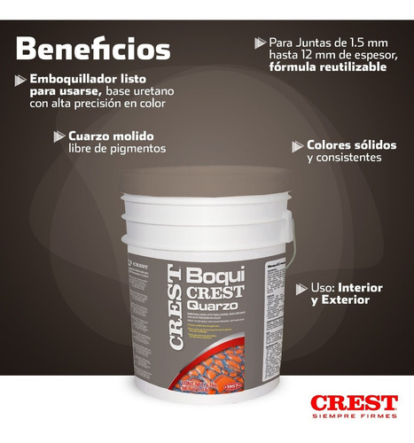 Emboquillador Uretano Boquicrest Quarzo Gris Claro 4.1 Kg
