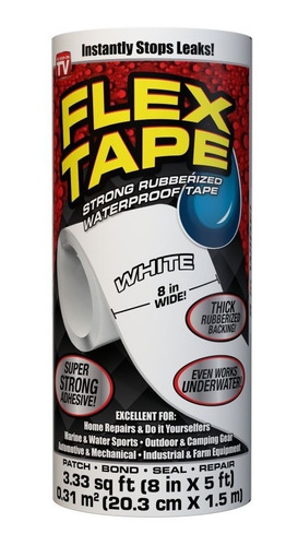 Cinta Flex Tape Blanco Adhesivo Extra Fuerte Tamaño Gigante