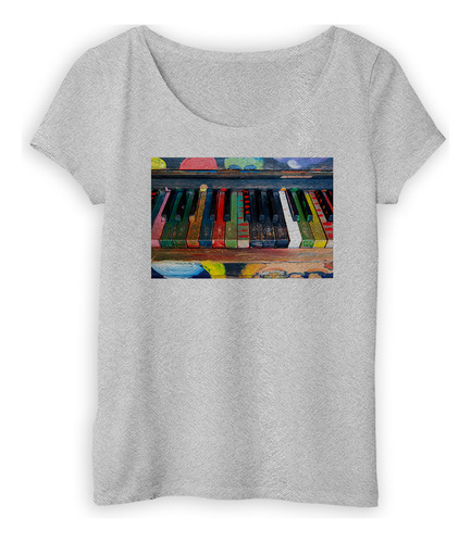 Remera Mujer Piano Teclas Pintadas Colores Artistico