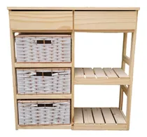 Comprar Mueble Organizador 5 Cajones Zuncho Blanco-negro + Estante