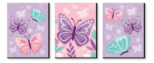 Big Dot Of Happiness Hermosa Mariposa  Arte De Pared Floral