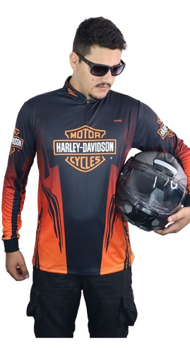 Imagem 1 de 7 de Camiseta Brk Motociclismo Harley Davidson Com Fpu 50+