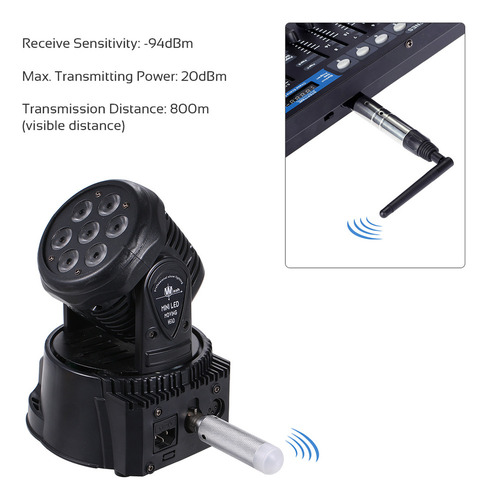 Transmisor Inalámbrico Dmx512 2.4g Ism + 5 Receptores