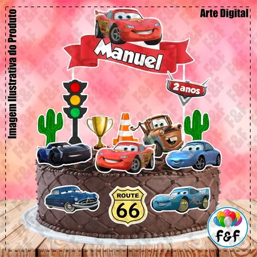 Topo De Bolo Topper De Bolo Personalizado Carros Disney