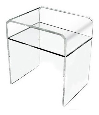 Criado Mudo Em Acrílico Cristal C/ Prateleira 40x30x45